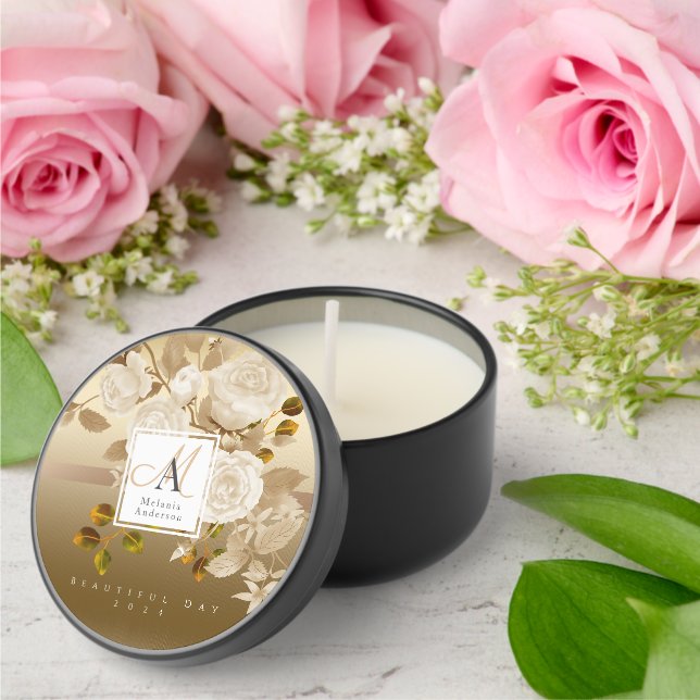 Elegant Rose Gold  Monogram Mini Candle Favors (Insitu (Wedding))
