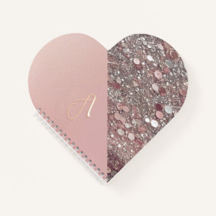 Elegant Rose Gold Monogram Notebook