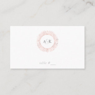 Elegant rose gold monogram place cards - flat