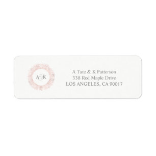 Elegant rose gold monogram return address labels