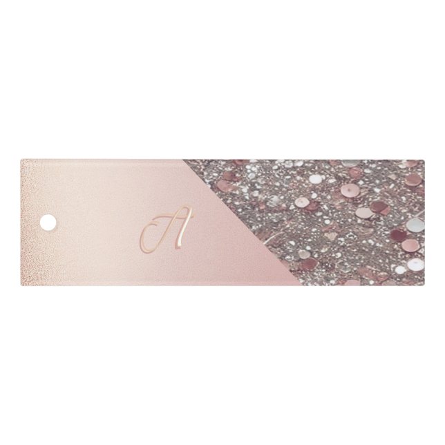 Elegant Rose Gold Monogram  Ruler (Front)
