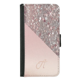 Elegant Rose Gold Monogram Samsung Galaxy Wallet C