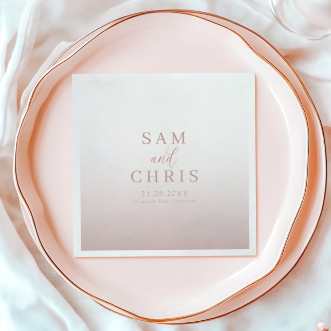 Elegant Rose Gold monogram Wedding Napkins (Creator Uploaded)