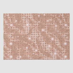 Elegant Rose Gold Mosaic Metallic Glitter Tissue Paper