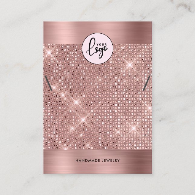 Elegant Rose Gold Necklace Bracelet Display Card (Front)