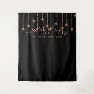 Elegant Rose Gold New Years Eve Photo Booth Tapestry