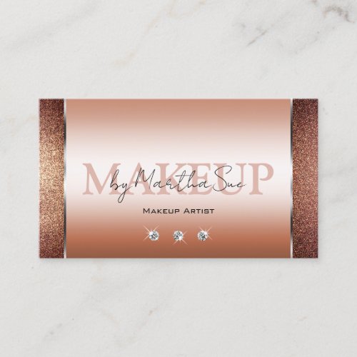 Elegant Rose Gold Noble Glitter with Diamonds Business Card