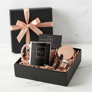 Elegant Rose Gold on Black Mug