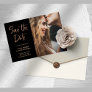 Elegant Rose Gold on Black | Photo Save the Date Announcement Postcard