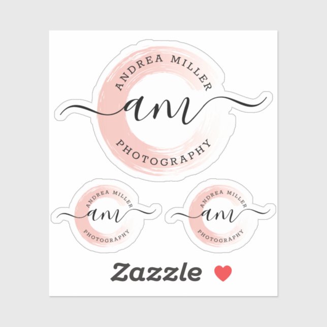 Elegant Rose Gold Paint Swash Logo Custom Decal (Sheet)