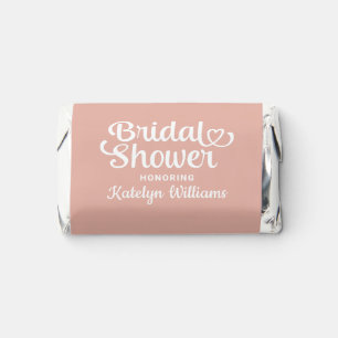 Elegant Rose Gold Peach Wedding Bridal Shower Hershey's Miniatures