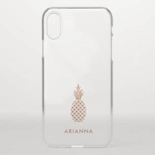 Elegant Rose Gold Pineapple iPhone X Case