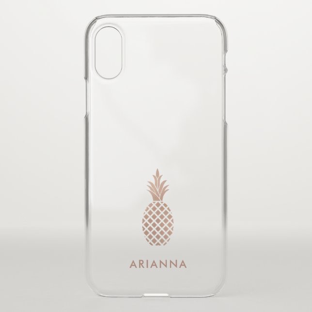 Elegant Rose Gold Pineapple Uncommon iPhone Case (Back)