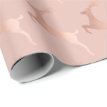 Elegant Rose Gold Pink Christmas Reindeer Pattern Wrapping Paper<br><div class="desc">Beautiful Christmas pattern in faux rose gold & pink.</div>