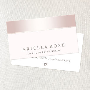 Elegant Rose Gold Pink Day Spa and Salon Business Card