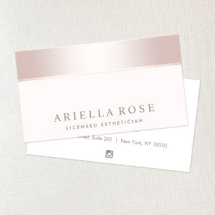 Elegant  Rose Gold Pink Day Spa and Salon Business Card