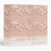 Elegant Rose Gold Pink Glitter Wedding Photo Album