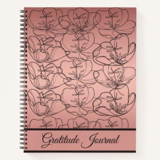 Elegant Rose Gold Primrose Gratitude Journal