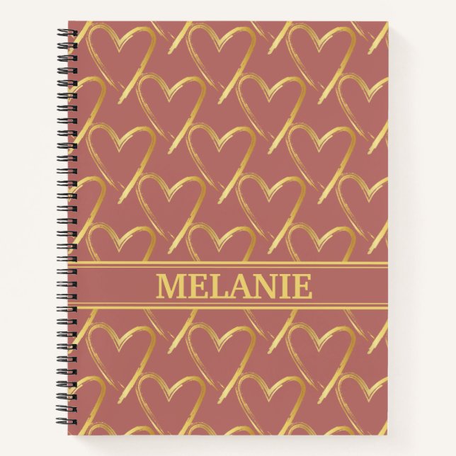 Elegant Rose Gold Professional Personalized Name Notebook (Front)