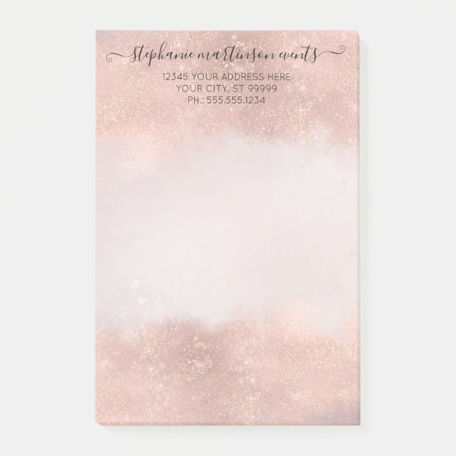 Elegant Rose Gold Professional Salon Hair Makeup Post-it Notes (Front)