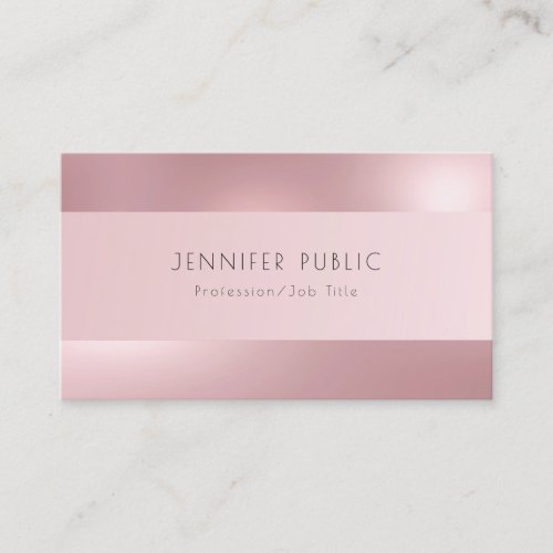 Elegant Rose Gold Professional Template Modern Business Card