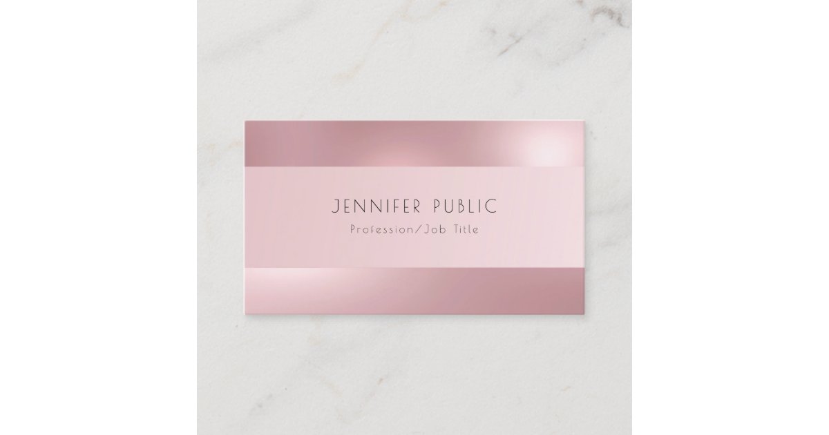 Elegant Rose Gold Professional Template Modern Business Card | Zazzle