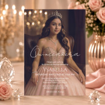 Elegant Rose Gold Quinceañera Invitation