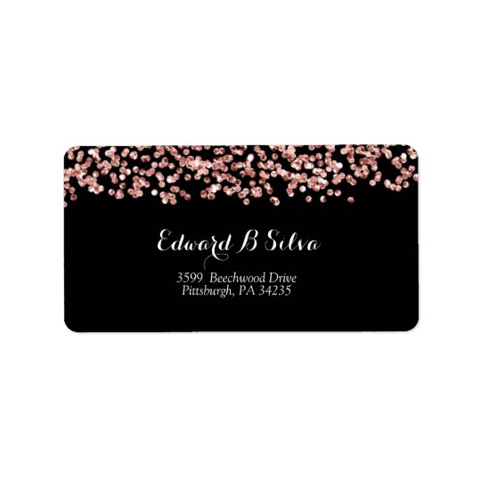 Elegant Rose Gold return address label