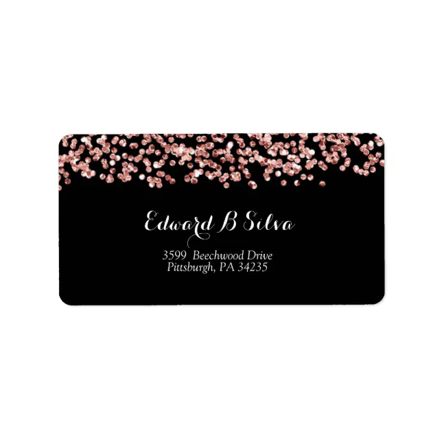Elegant Rose Gold return address label | Zazzle