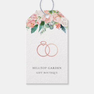 Elegant Rose Gold Rings Floral Price Tags