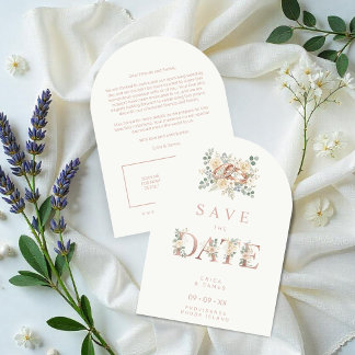 Elegant Rose Gold Rings Floral Wedding TLW26 Save The Date