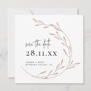 Elegant Rose Gold Save the Date Card