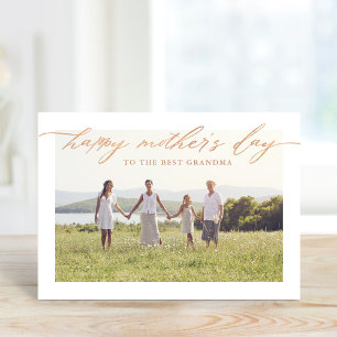 Elegant Rose Gold Script Mother's Day Photo Card