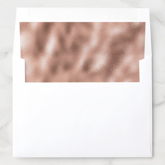 Elegant Rose Gold Shimmer Foil Wedding Envelope Liner (In Envelope)