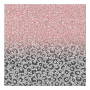 Elegant Rose Gold Silver Glitter Leopard Print