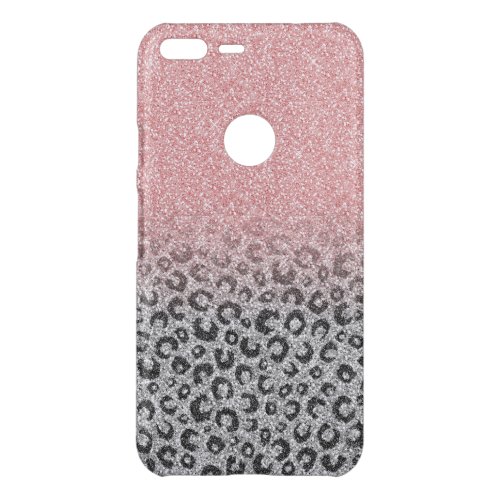  Elegant Rose Gold Silver Glitter Leopard Print Uncommon Google Pixel XL Case