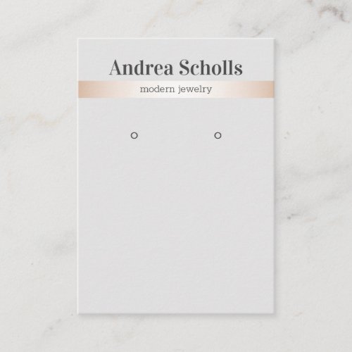 Elegant Rose Gold Silver Jewelry Earring Display  Business Card