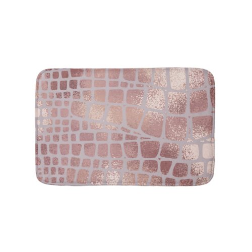 Elegant Rose Gold Snake Texture Bath Mat