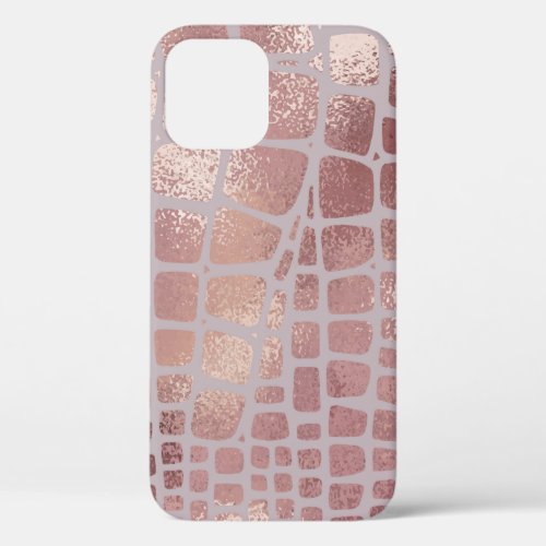 Elegant Rose Gold Snake Texture iPhone 12 Case