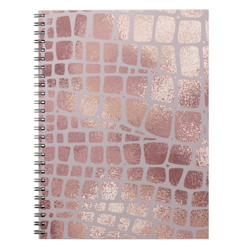 Elegant Rose Gold Snake Texture Notebook