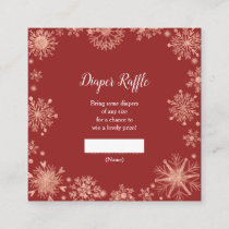 Elegant Rose Gold Snowflakes Baby Shower Enclosure Card