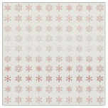 Elegant Rose Gold Snowflakes Patterned White  Fabric