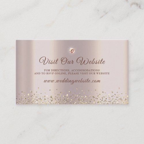 Elegant Rose Gold Sparkle Glitter Foil Enclosure Card