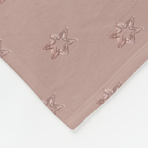 Elegant Rose Gold Stars Pattern Christmas Fleece Blanket