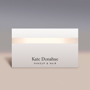 Elegant Rose Gold Striped Modern Stylish Taupe Business Card