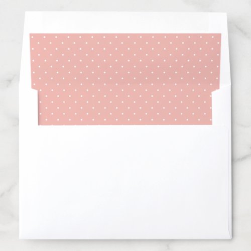 Elegant Rose Gold Swiss Polka Dots Wedding Envelope Liner