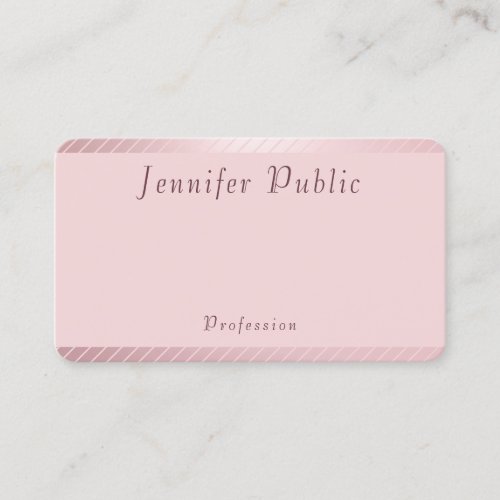 Elegant Rose Gold Template Modern Trendy Simple Business Card
