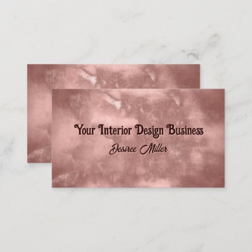 Elegant Rose Gold Texture Rustic Vintage Design Business Card