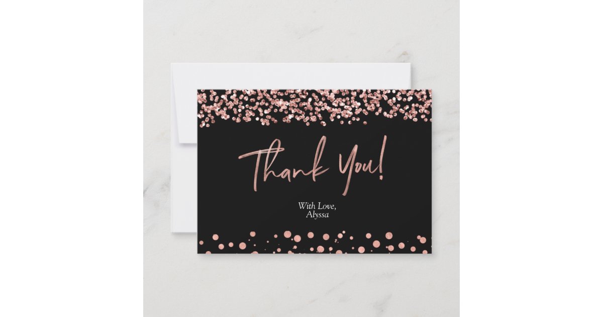 Elegant Rose Gold Thank You card | Zazzle