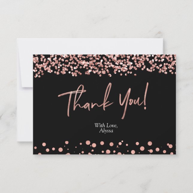 Elegant Rose Gold Thank You card (Front)